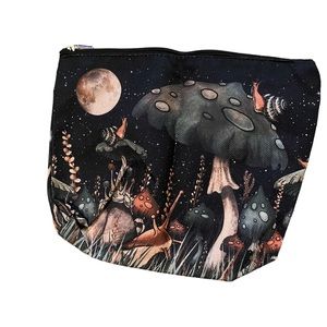 Mushroom & snail makeup bag